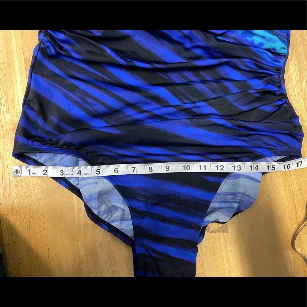 NWT! Miracle Suit Royal Blue, purple, black Misses plus Bathing Suit one piece - Picture 7 of 11